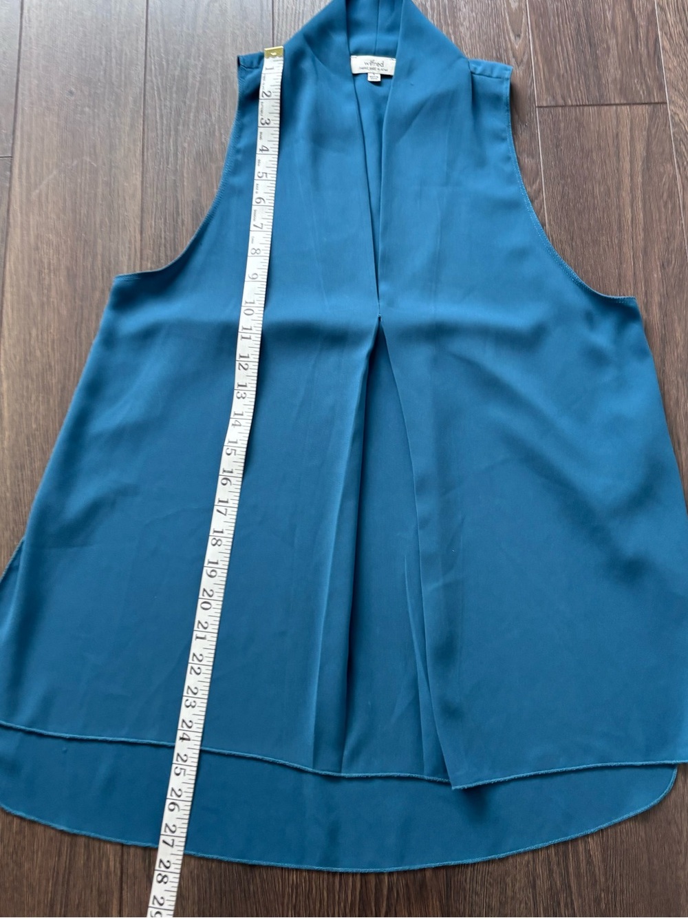 💎 Aritzia Wilfred Teal Draped Sleeveless Blouse Size S - Picture 4 of 8